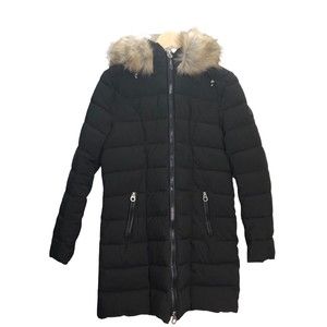 Laundry by Shelli Segal Faux Fur Lined Hood Mid-Length Puffer Coat MED Quilted